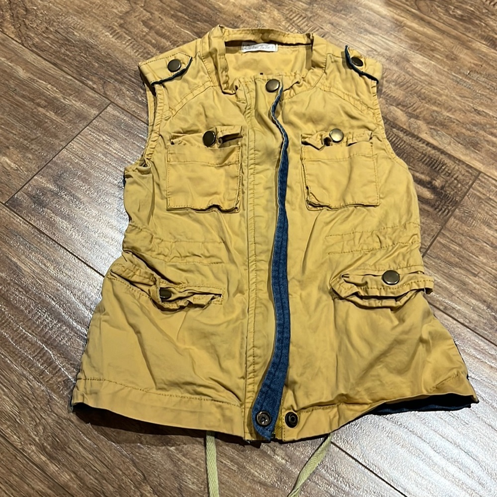 Denim & yellow tan DuoLaLa kids vest